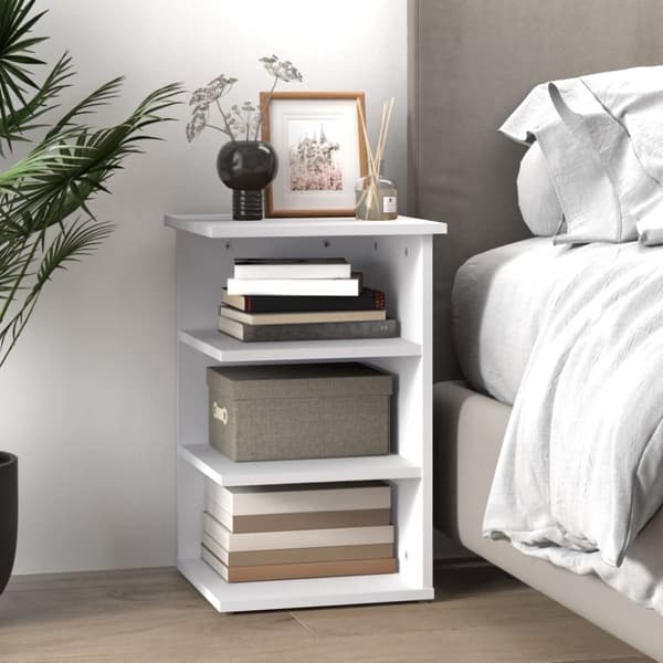 vidaXL sideskab 35x35x55 cm konstrueret træ hvid