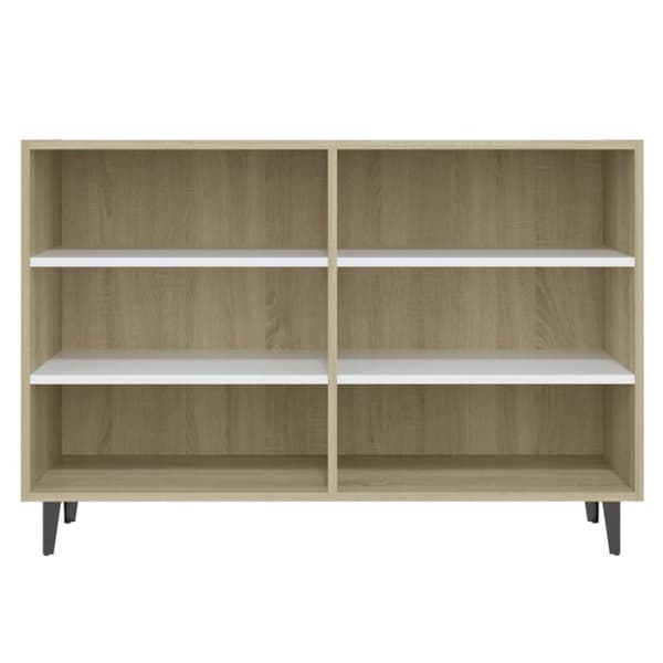 vidaXL skænk 103,5x35x70 cm spånplade hvid og sonoma-eg