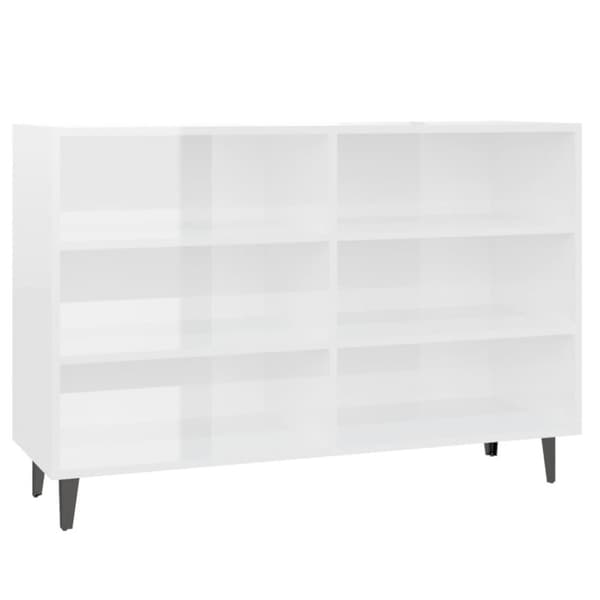 vidaXL Skänk vit högglans 103,5x35x70 cm konstruerat trä