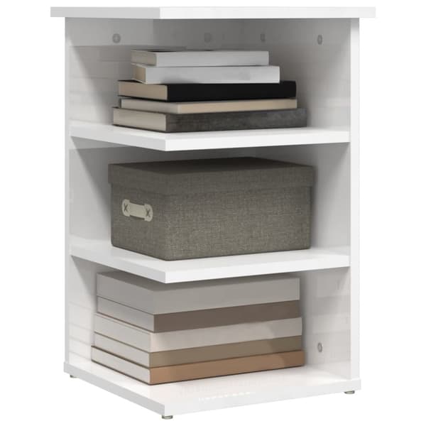 vidaXL sideskab 35x35x55 cm konstrueret træ hvid højglans