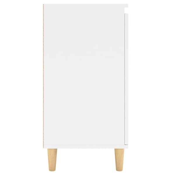 vidaXL skænk med massive træben 60x35x70 cm spånplade hvid