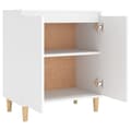 Miniatyrbillede 7 af 9: vidaXL skænk med massive træben 60x35x70 cm spånplade hvid