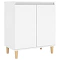 Miniatyrbillede 1 af 9: vidaXL skænk med massive træben 60x35x70 cm spånplade hvid