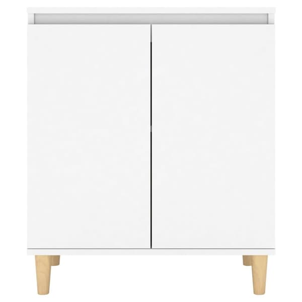 vidaXL Skänk massiva träben vit 60x35x70 cm spånskiva
