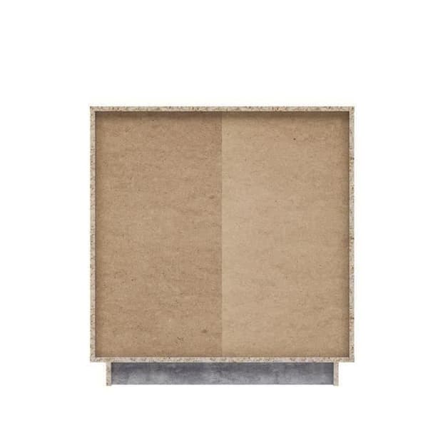 PILVI Förvaringsenhet med 2 dörrar - Vit och ljusgrå betong - L 82,9 x D 34,2 x H 88,1 cm