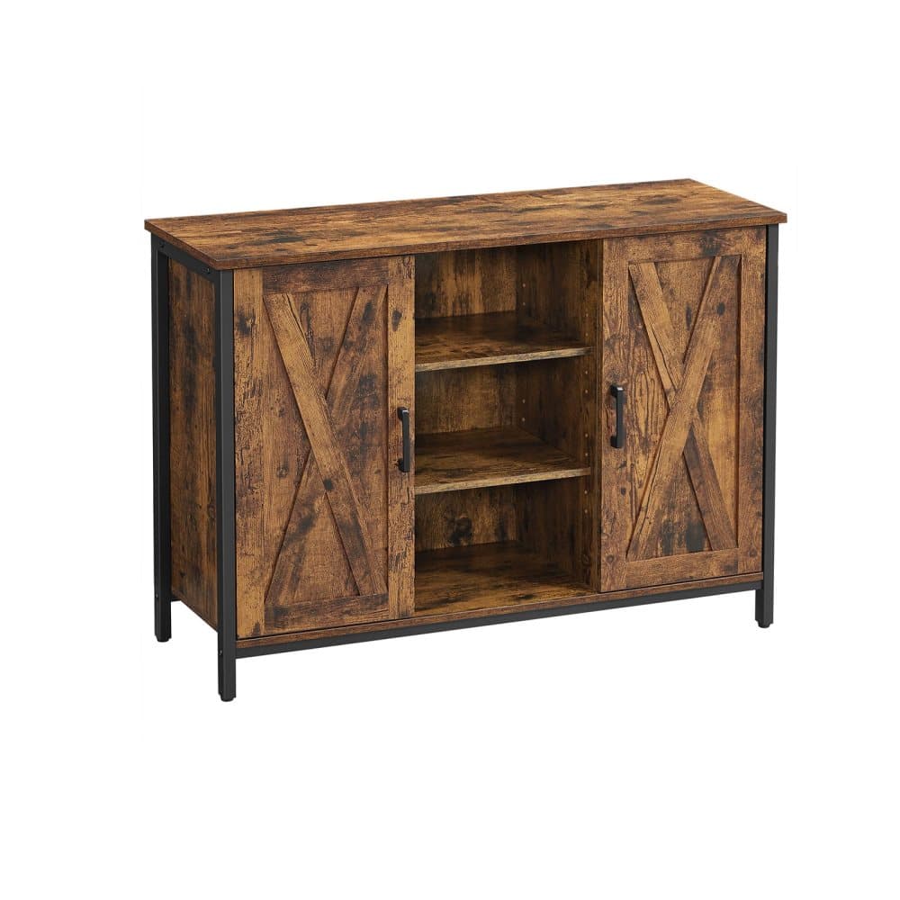 Segenn's Belfast Sideboard - Skänkskåp - Förvaringsskåp med dörrar - skänk industriell - Vintage Brown -Black