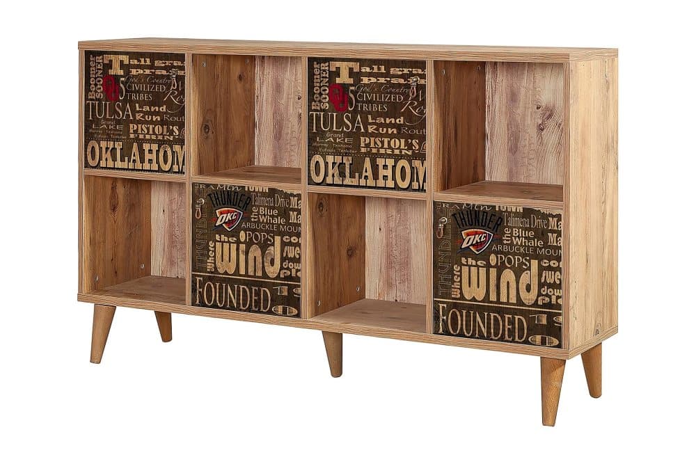 SIDEBOARD 95x152 cm Natur/Brun/Röd