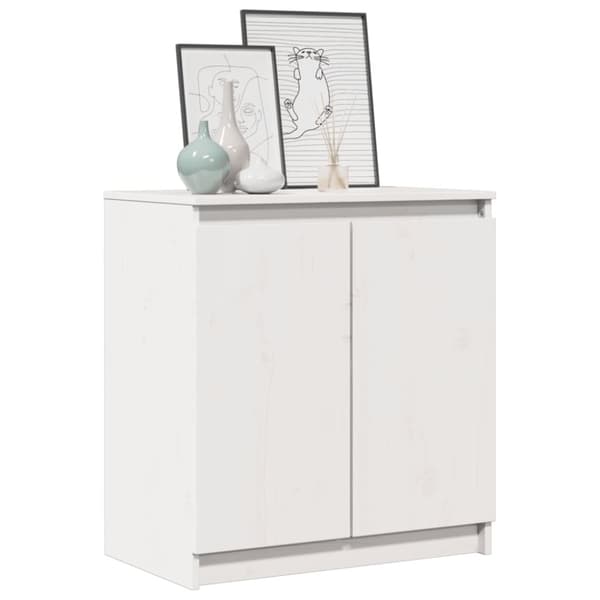 vidaXL skab 60x36x65 cm massivt fyrretræ hvid