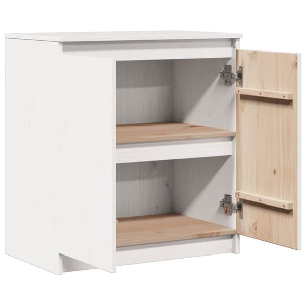 vidaXL skab 60x36x65 cm massivt fyrretræ hvid