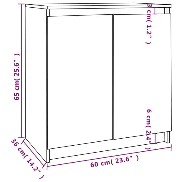 vidaXL skab 60x36x65 cm massivt fyrretræ hvid