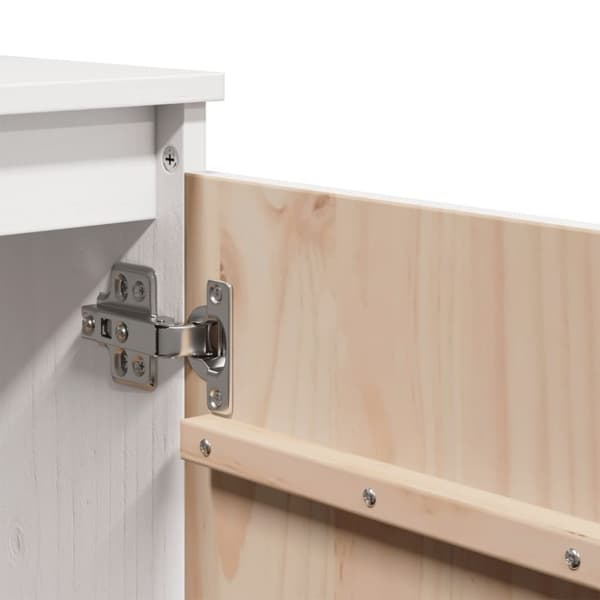vidaXL skab 60x36x65 cm massivt fyrretræ hvid