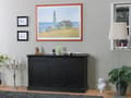 Miniatyrbild 3 av 8: Amaretta skänk med 3 dörrar och 3 lådor svart antikpatinerad. Bredd 142 cm, höjd 86 cm.
