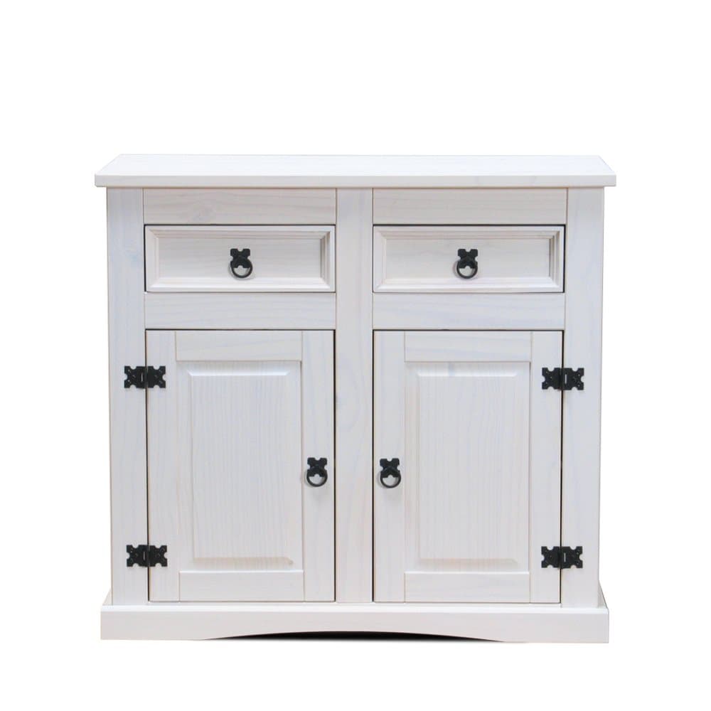 New Mexico skänk bredd 91 cm, höjd 84 cm med 2 lådor och 2 dörrar vit/vaxad.