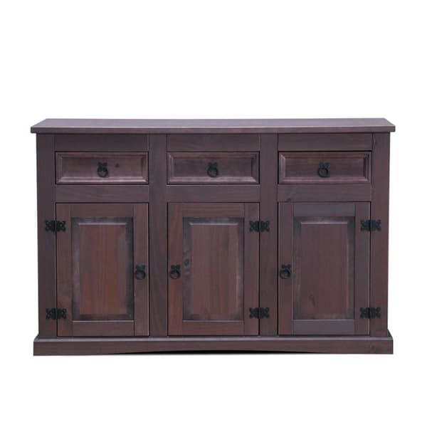 New Mexico Sideboard med 3 skuffer og 3 låger bredde 132 cm, højde 84 cm kolonial bejdse/voks.