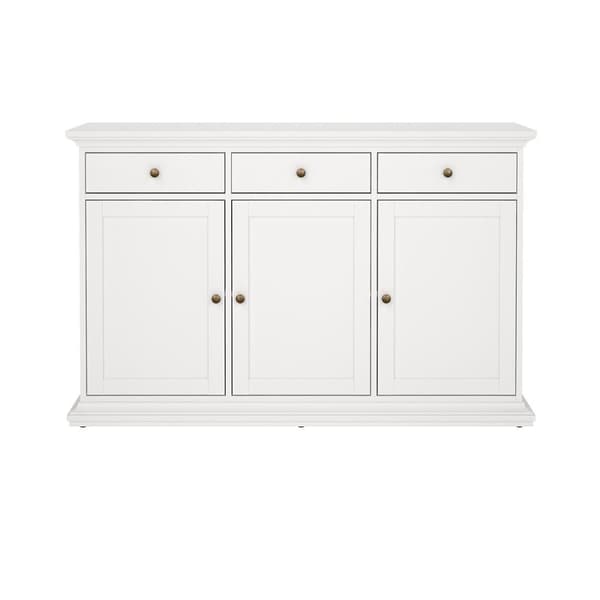 Venedig skænk 3 låger og 3 skuffer, bredde 143 cm, højde 91 cm hvid.