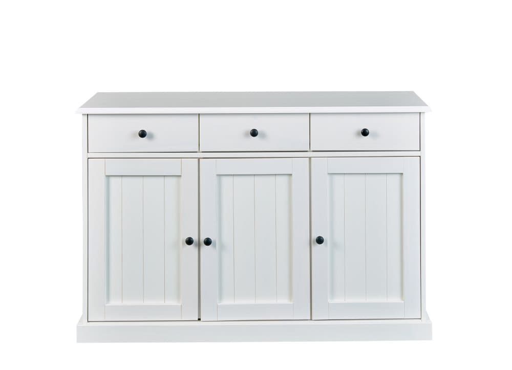 Wright skänk 3 dörrar, 3 lådor vit.