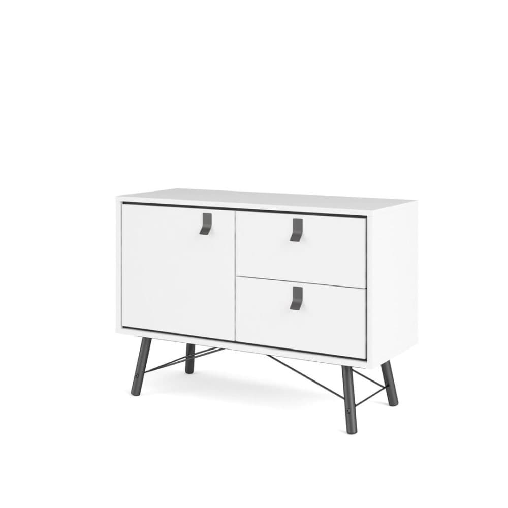 Rye skänk 1 dörr, 2 lådor mattvit.