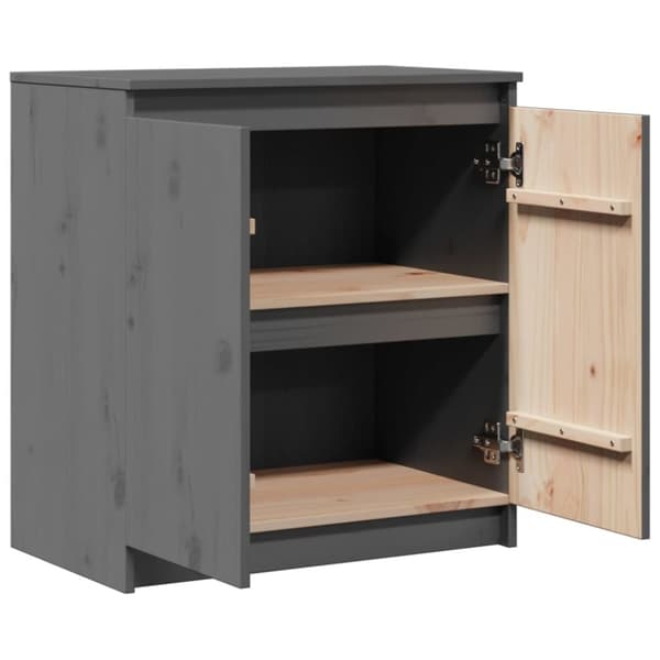 vidaXL Skänk grå 60x36x65 cm massiv furu