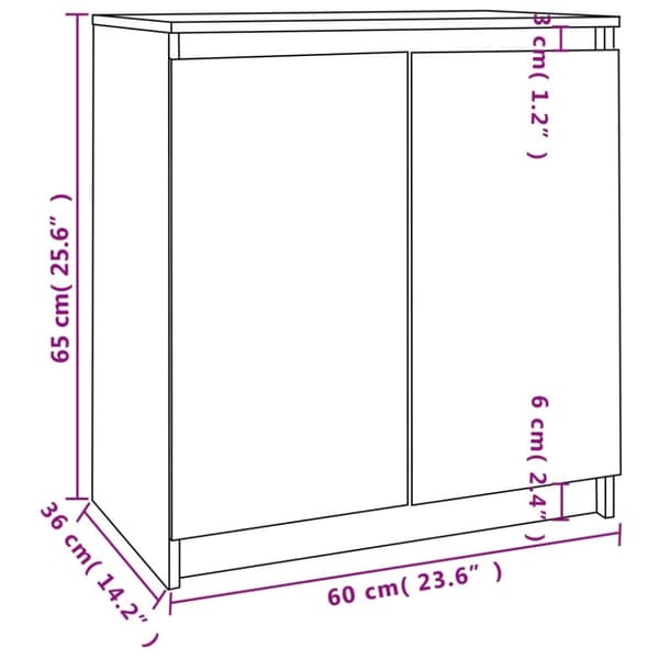 vidaXL Skänk grå 60x36x65 cm massiv furu