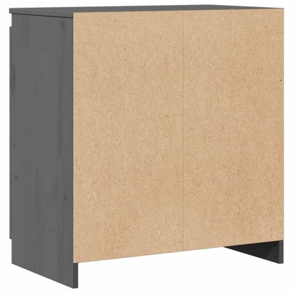vidaXL Skänk grå 60x36x65 cm massiv furu