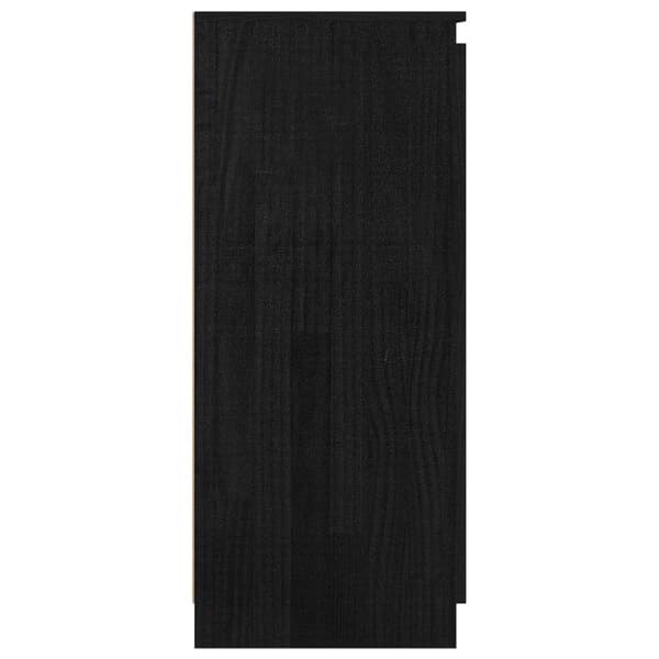 vidaXL Skänk svart 60x36x84 cm massivt furuträ