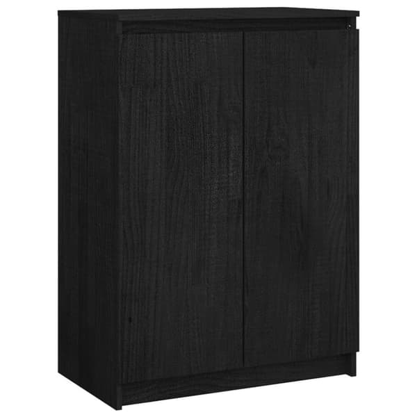 vidaXL Skänk svart 60x36x84 cm massivt furuträ