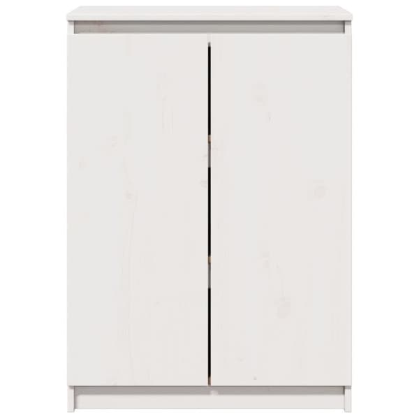 vidaXL skænk 60x36x84 cm massivt fyrretræ hvid