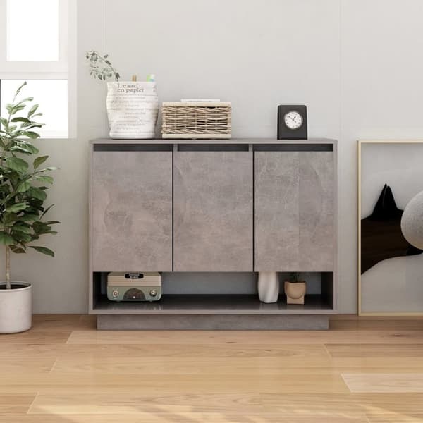 vidaXL Skänk betonggrå 97x31x75 cm spånskiva