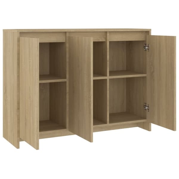 vidaXL Skjenk sonoma eik 102x33x75 cm konstruert tre