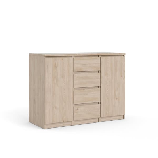 Nada skænk 2 låger og 4 skuffer, Hickory dekor.