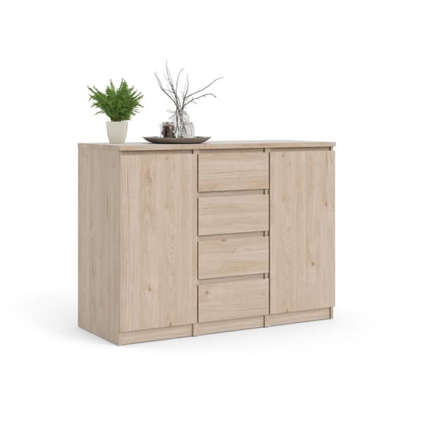Nada skænk 2 låger og 4 skuffer, Hickory dekor.