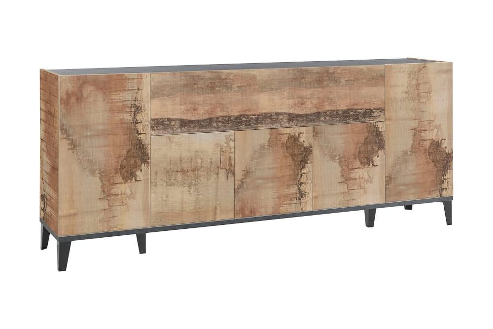 SUNAM Skänk 200 cm Antracit/Brun