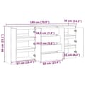 Miniatyrbild 10 av 11: vidaXL Skänk 3 delar massiv furu