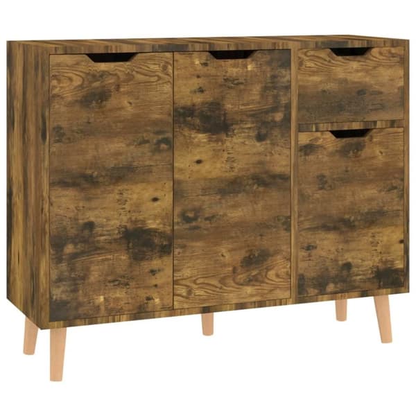 vidaXL Skjenk røkt eik 90x30x72 cm konstruert tre