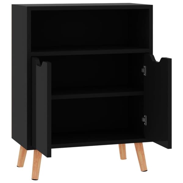 vidaXL Senkki korkeakiilto musta 60x30x72 cm tekninen puu