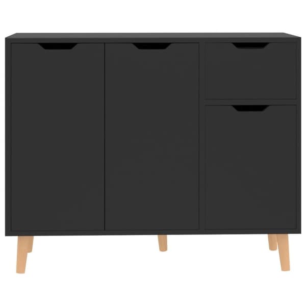 vidaXL skænk 90x30x72 cm konstrueret træ sort højglans