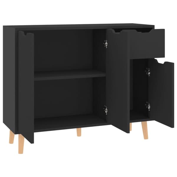 vidaXL skænk 90x30x72 cm konstrueret træ sort højglans