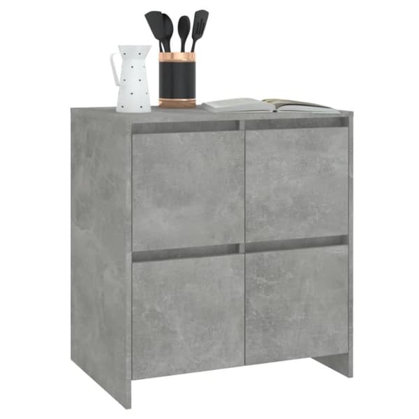 vidaXL Skänk 2 st betonggrå 70x41x75 cm spånskiva