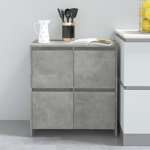vidaXL Skänk 2 st betonggrå 70x41x75 cm spånskiva