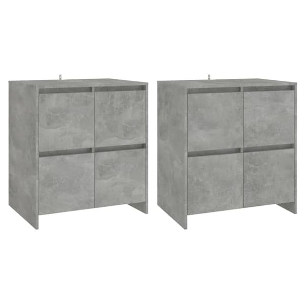 vidaXL Skänk 2 st betonggrå 70x41x75 cm spånskiva