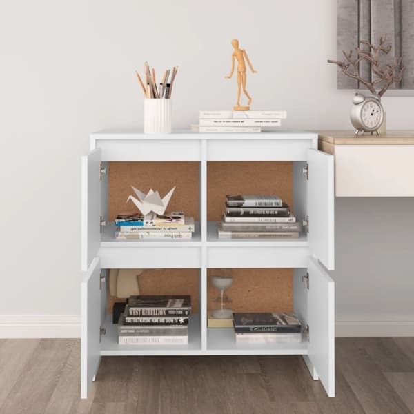 vidaXL Senkit 2 kpl valkoinen 70x41x75 cm lastulevy