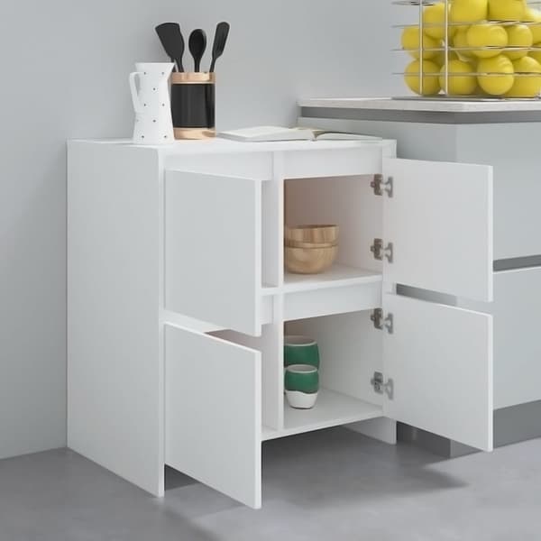 vidaXL Skjenker 2 stk hvit 70x41x75 cm sponplate