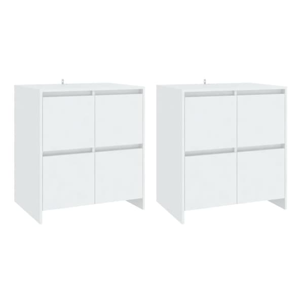 vidaXL Skjenker 2 stk hvit 70x41x75 cm sponplate