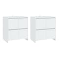 Miniatyrbilde 2 av 11: vidaXL Skjenker 2 stk hvit 70x41x75 cm sponplate