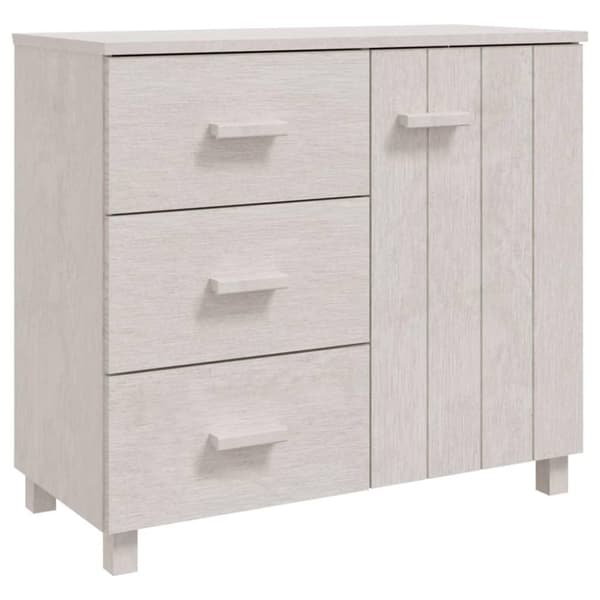 vidaXL Skjenk HAMAR hvit 90x40x80 cm heltre furu