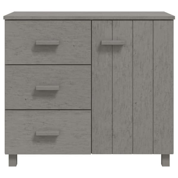 vidaXL Skänk HAMAR ljusgrå 90x40x80 cm massiv furu