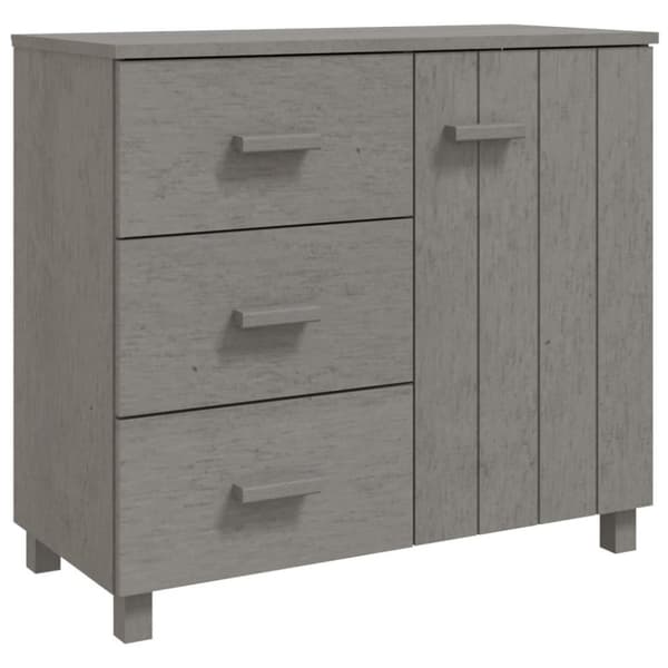 vidaXL Skjenk HAMAR lysegrå 90x40x80 cm heltre furu