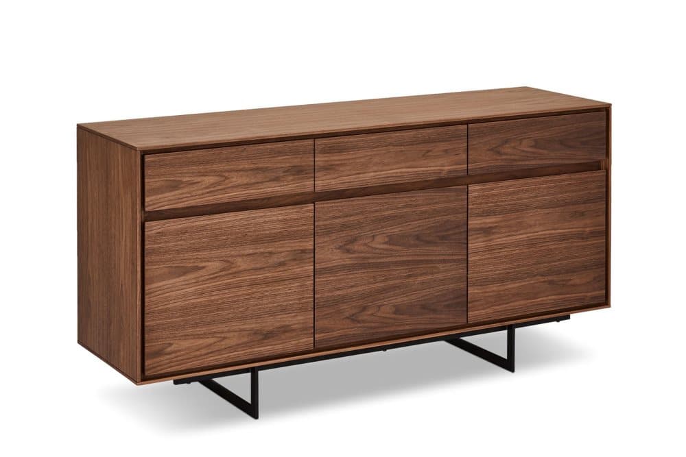 Tokyo skänk 3 lådor, 3 dörrar brun, svart.
