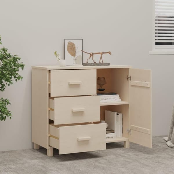 vidaXL Sivupöytä HAMAR hunajanruskea 90x40x80 cm täysi mänty