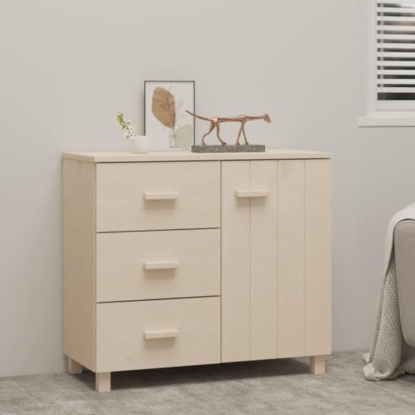 vidaXL Sivupöytä HAMAR hunajanruskea 90x40x80 cm täysi mänty